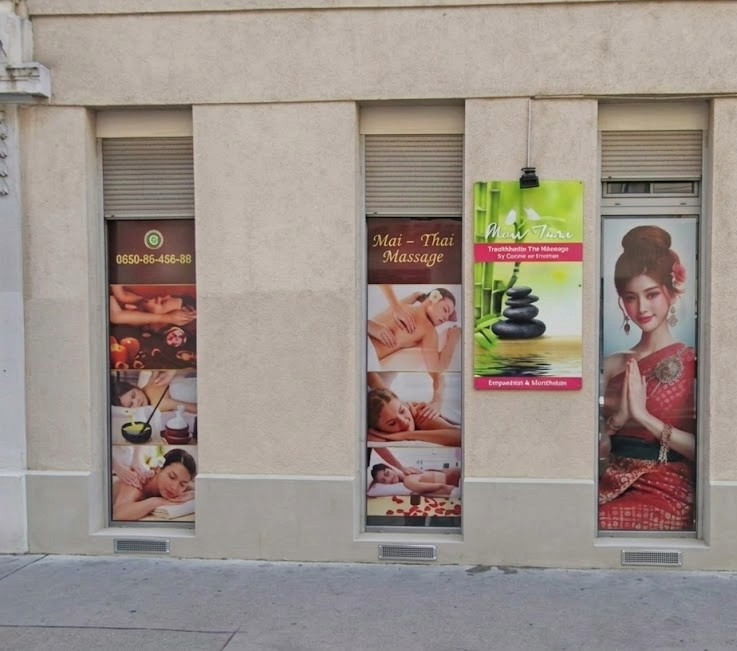 Schaufenster von Mai Thai-Massage in der Margaretenstraße